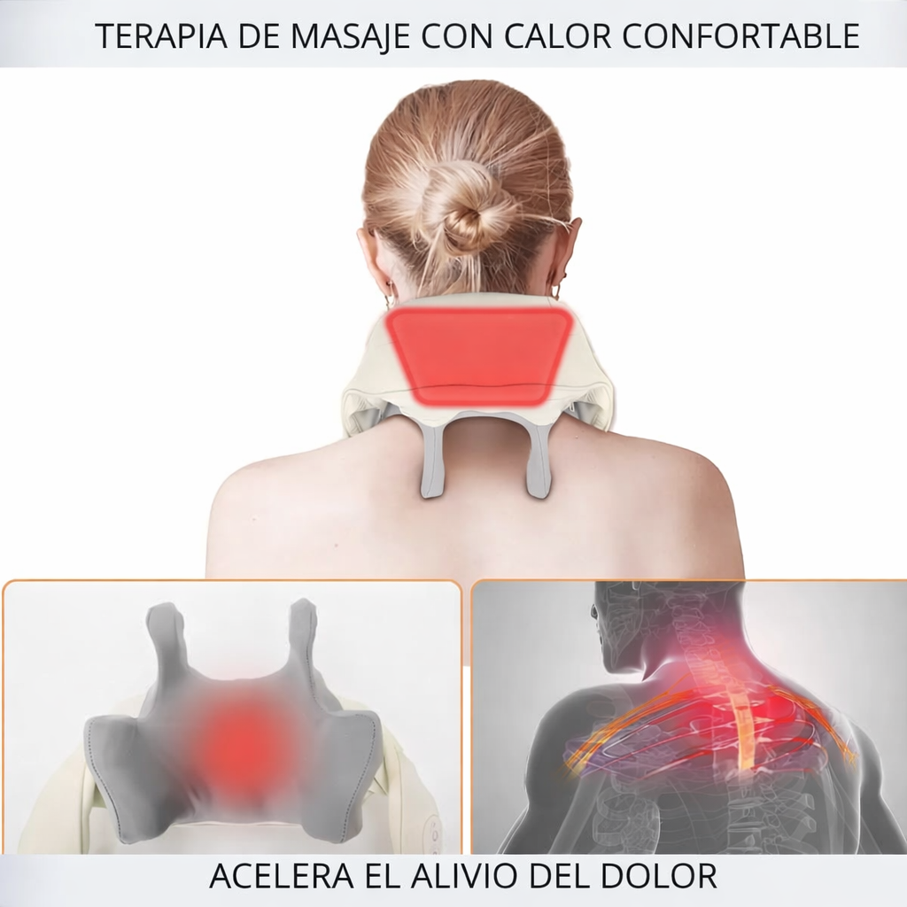 Masajeador Cervical 5D con Calor – Alivio Profundo y Relax Premium en Casa